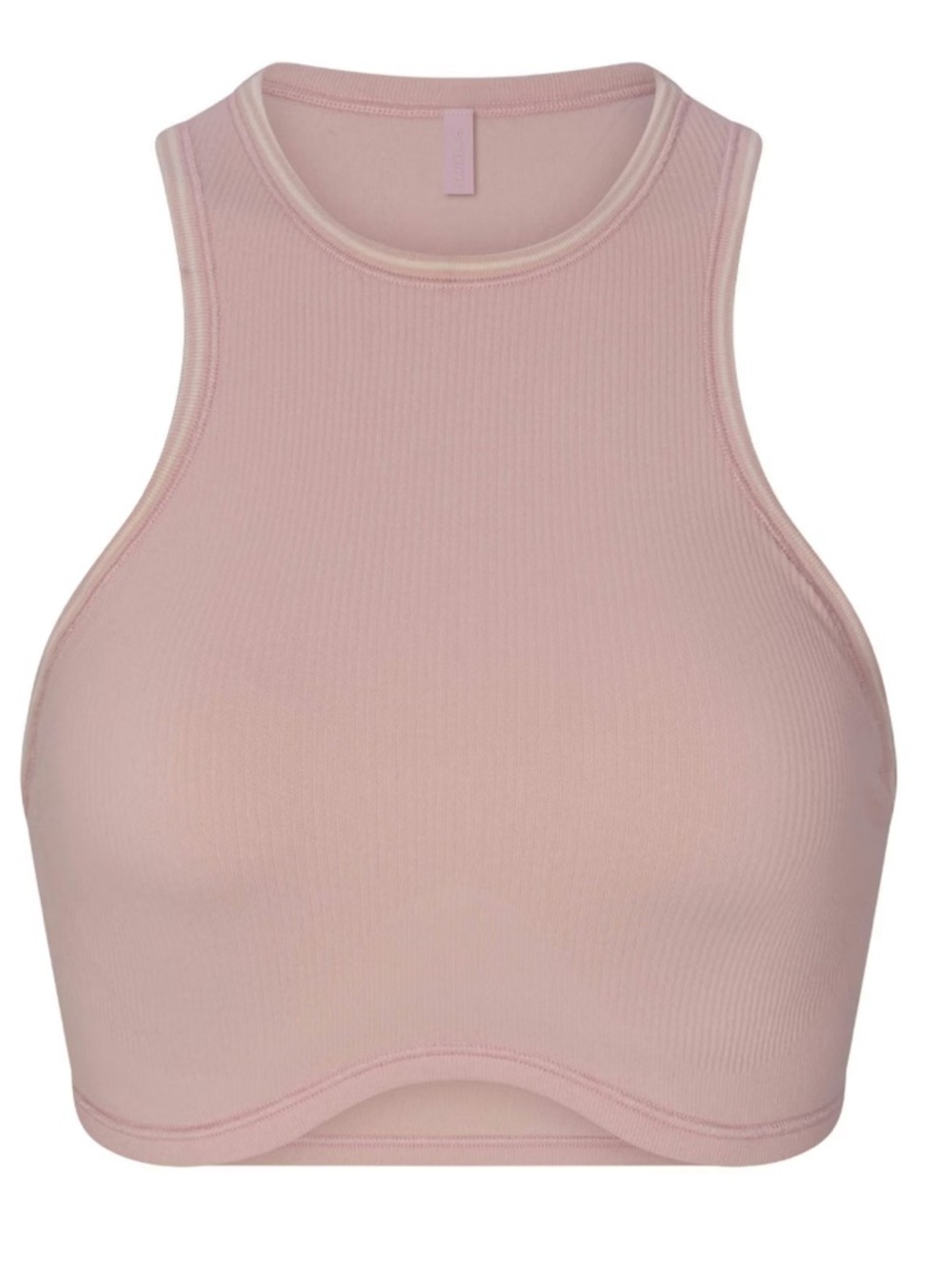 SKIMS Ribbed Seamless Racer Front Tank in the color Himalayan